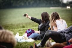 Two young women taking a selfie.